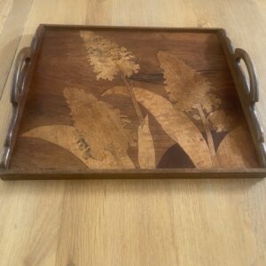Plateau en bois marqueté, Emile Gallé, Art Nouveau