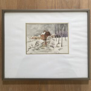Aquarelle "Moulin" L Gillet