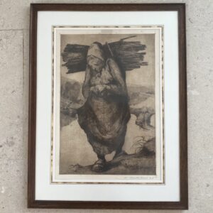 Gravure "La Hotteuse de Chiny", Camille Barthélémy