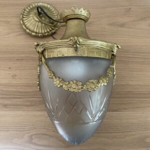 Lampe goutte, Style Louis XVI, Verre et laiton