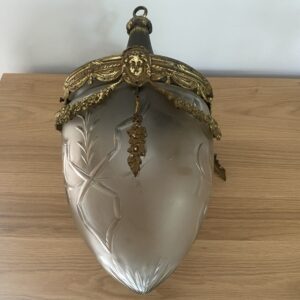 Lampe goutte, Style Louis XVI, Verre et laiton