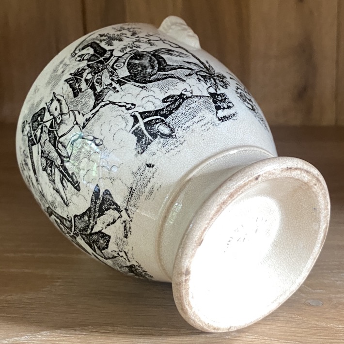 Sucrier faïence fine, scènes de combat, 19è siècle – Image 3