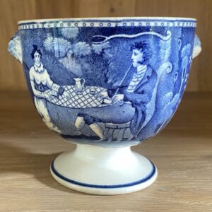 Sucrier en faïence fine, Scènes bucolique, Cappellemans 19è