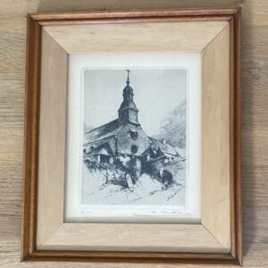 Gravure Eglise de Izel, Camille Barthélémy