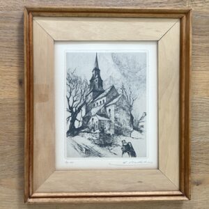 Gravure Eglise de Waha, Camille Barthélémy