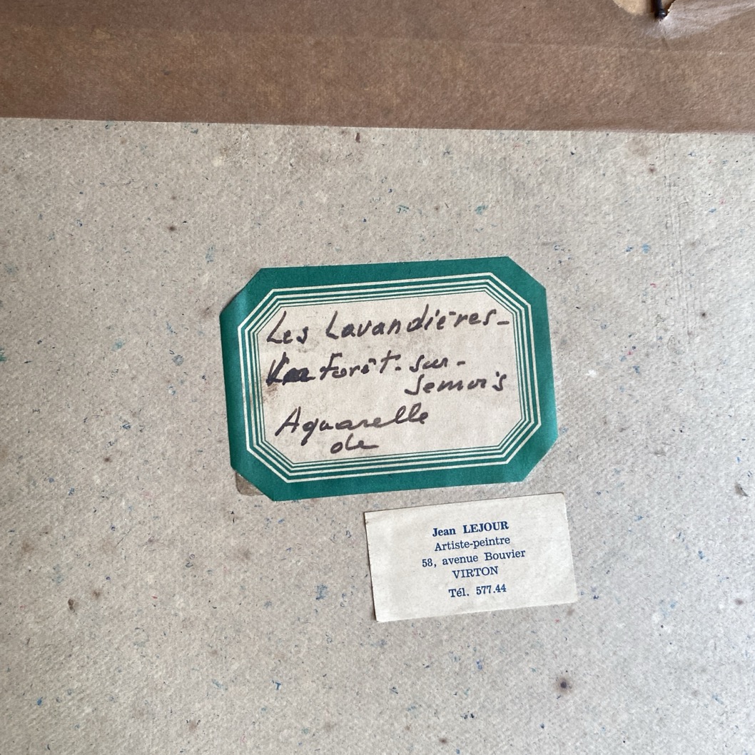 Aquarelle "Lavandières à Laforêt sur Semois", Jean Lejour – Image 4