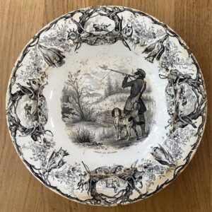 Assiette "Chasse aux Bécasses", Boch Luxembourg, 19è siècle