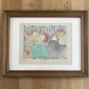 Gravure aquarellée "Binche", Marie Howet