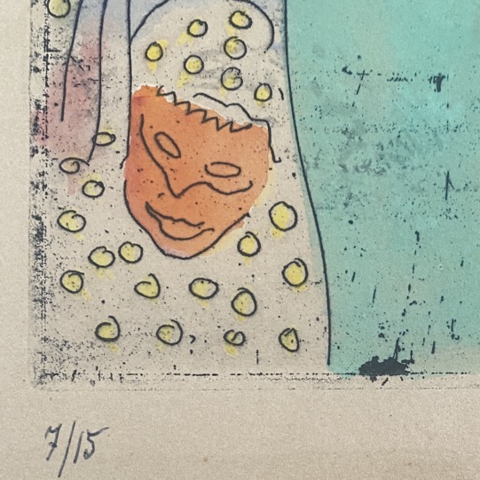 Gravure aquarellée "Binche", Marie Howet – Image 3