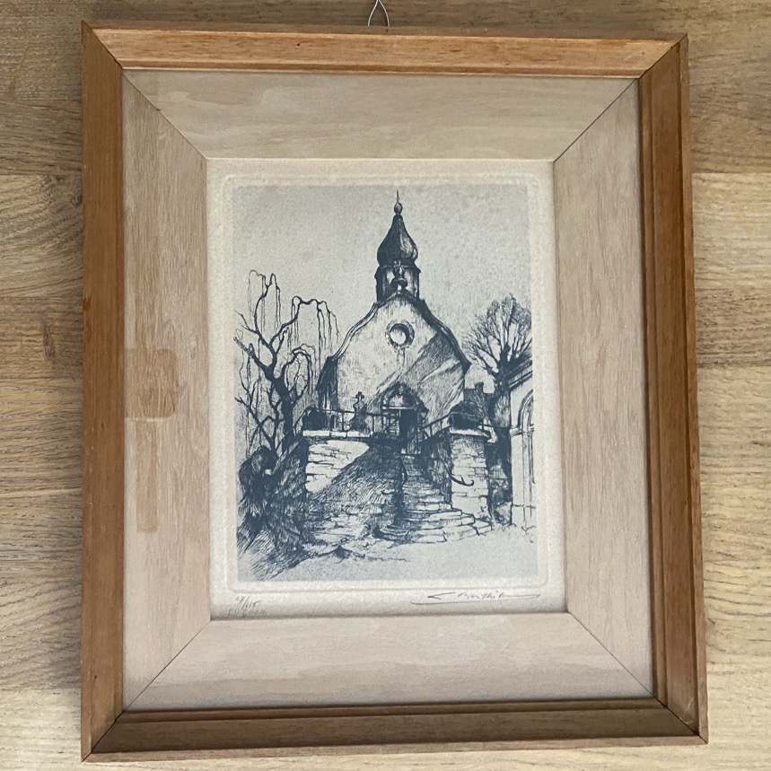 Gravure, L'église de Cugnon, Camille Barthélémy