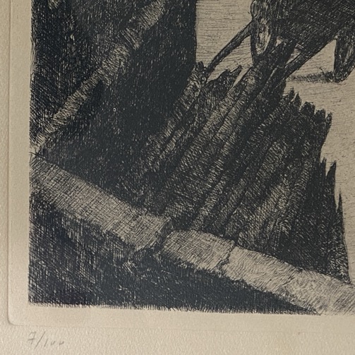 Gravure "La veille ferme de Vlessart", Camille Barthélémy – Image 2