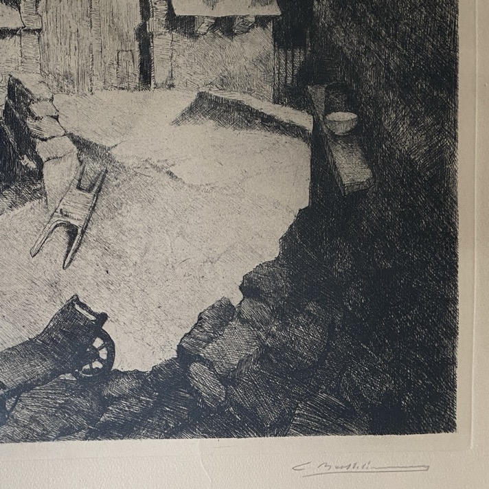 Gravure "La veille ferme de Vlessart", Camille Barthélémy – Image 3