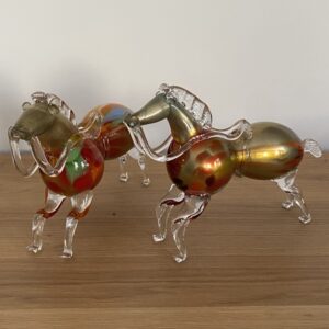 Chevaux en verre soufflé, style Murano