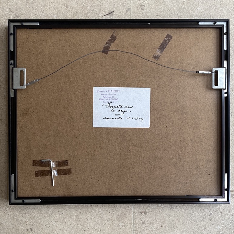 Aquarelle "Fermette dans la Neige", Pierre Chariot – Image 3