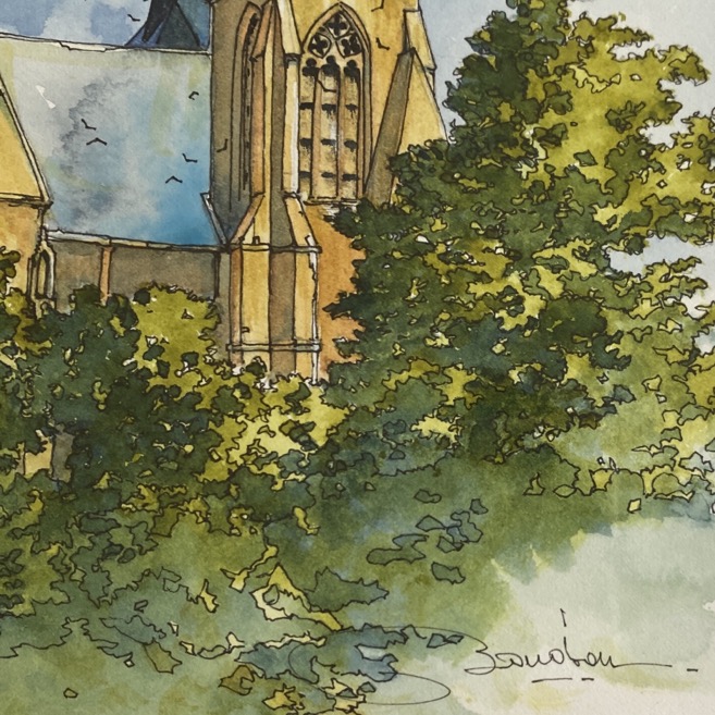 Aquarelle "La face Nord", Alain Baudson – Image 2