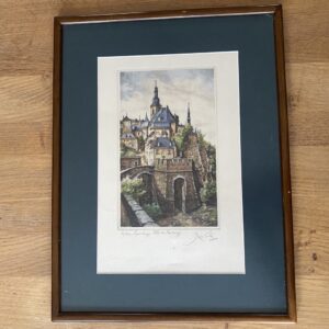 Gravure couleur "Porte du Breiteweg Luxembourg", Géo Fosty