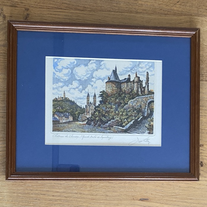 Gravure "Le Château de Clervaux", Géo Fosty