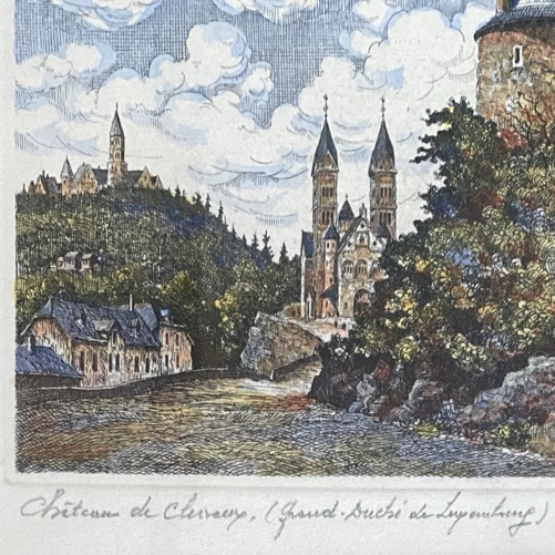 Gravure "Le Château de Clervaux", Géo Fosty – Image 3