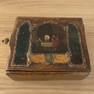 Petite boîte religieuse en bois, Style florentin, 19è siècle (?)