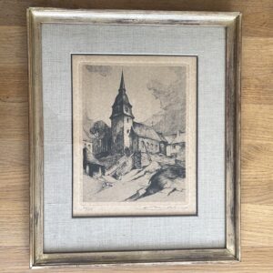 Gravure "L'Eglise de Villers sur Semois", Camille Barthélémy