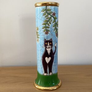 Vase cylindre Emaux de Longwy Les Récollets, Martine Guin-Guan