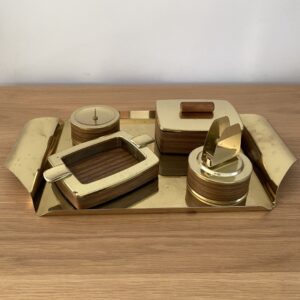 Ensemble pour fumeur en laiton, 1950.