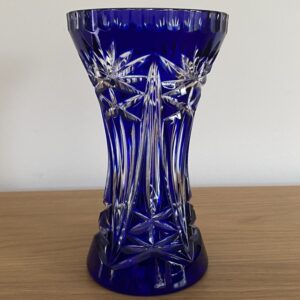 Vase en cristal de Bohème bleu