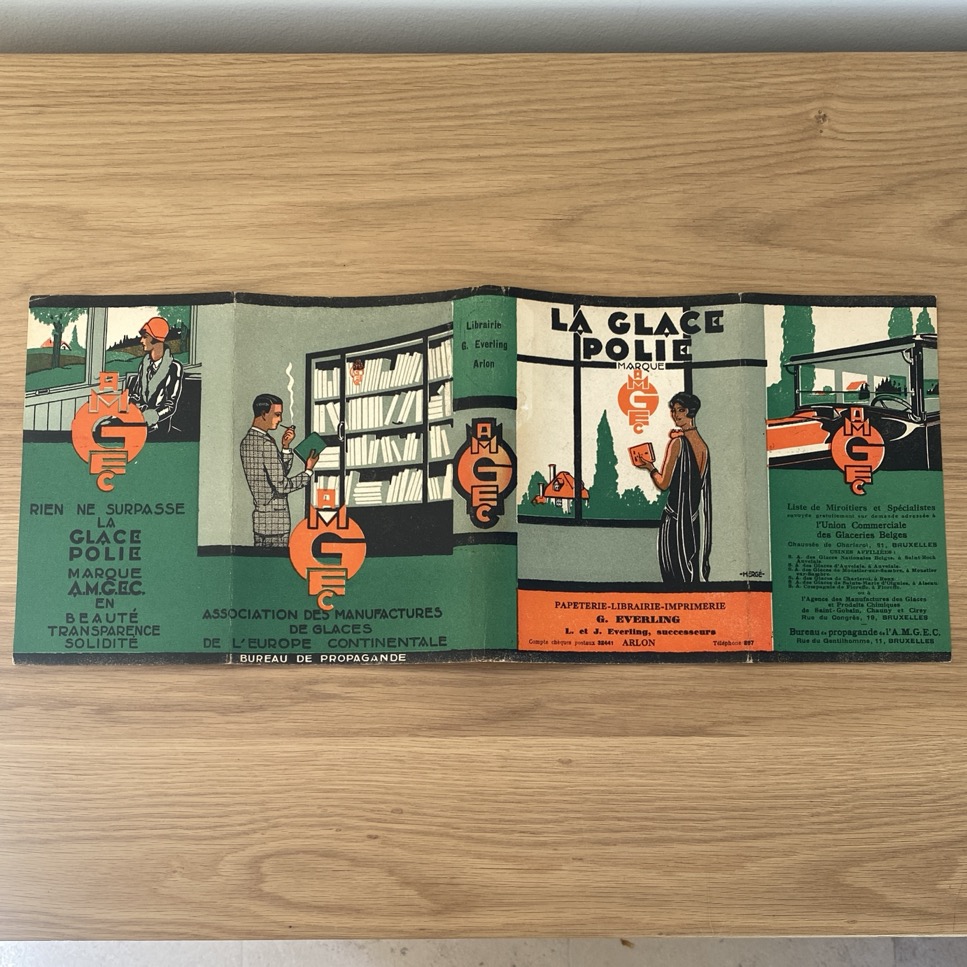 Jaquette d'un catalogue A.M.G.E.C, Hergé 1928, Everling Arlon