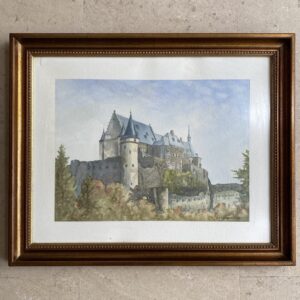 Aquarelle "Château de Vianden", L. Lempereur 1989