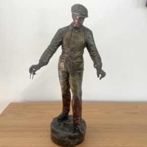 Sculpture d'un travailleur en régule, Charles Ruchot