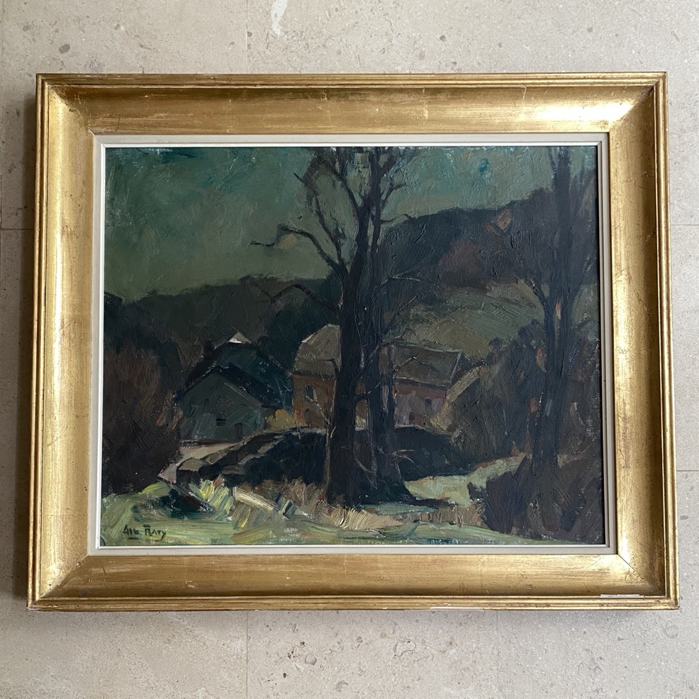 Peinture "Paysage villageois" Albert Raty