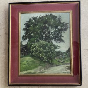 Peinture "Village avec séchoir à tabac", Marie Howet