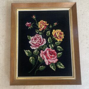 Canevas vintage "Bouquet de roses"