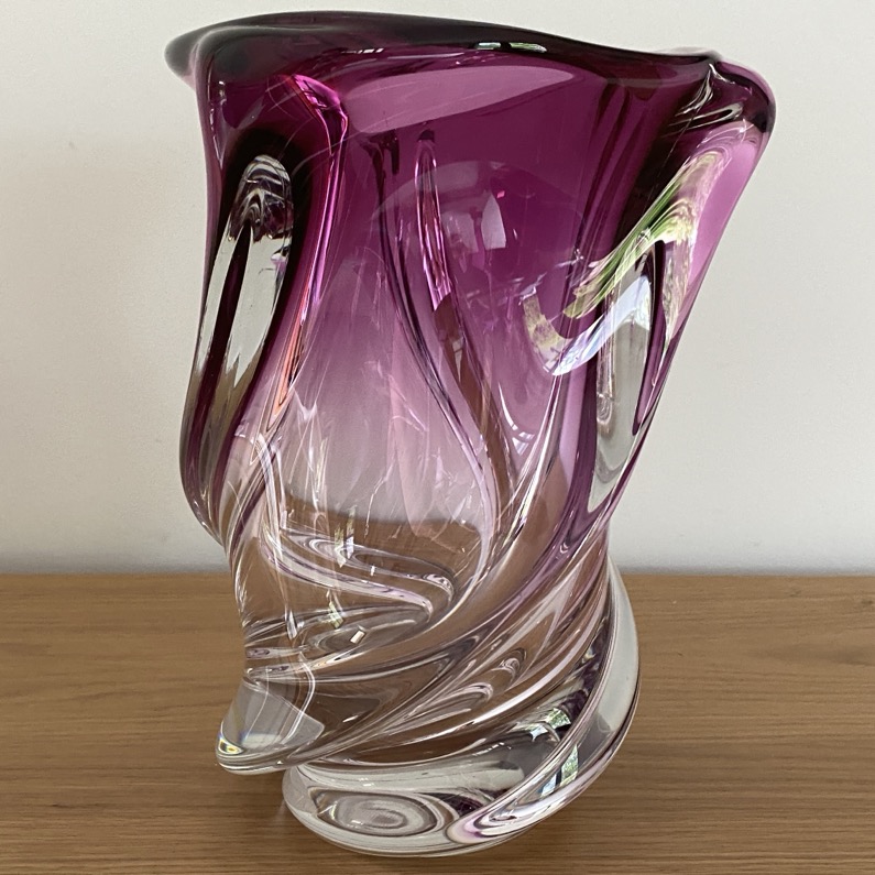 Vase en cristal Val Saint Lambert, vintage