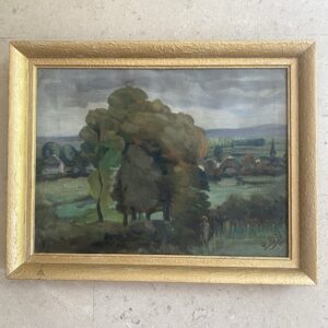 Peinture "Village", Jean-Baptiste Lambé