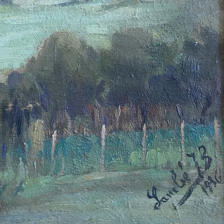 Peinture "Village", Jean-Baptiste Lambé – Image 2