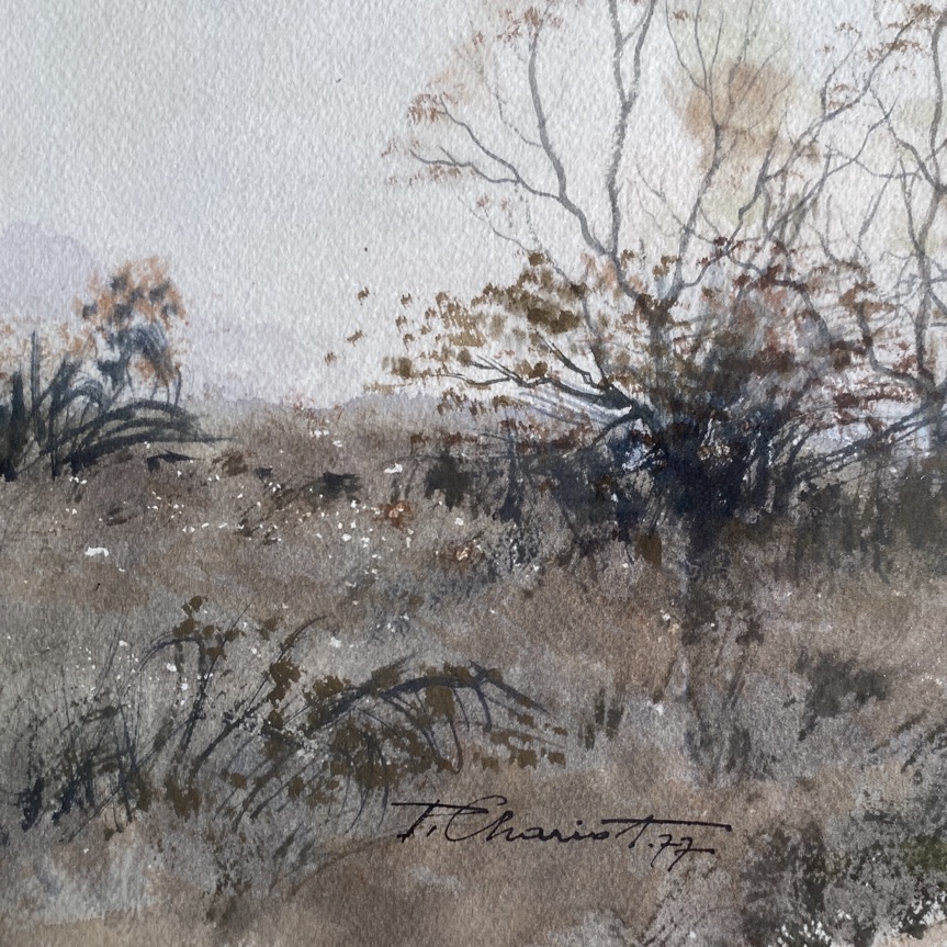 Aquarelle "Octobre brumeux", Pierre Chariot – Image 2