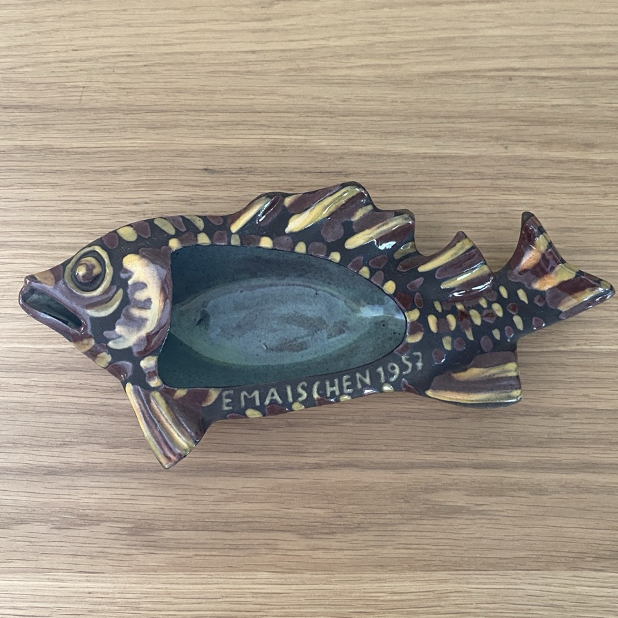 Poisson en céramique, Emaïschen 1957, Léon Nosbusch