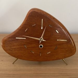 Horloge de table en teck, Vintage