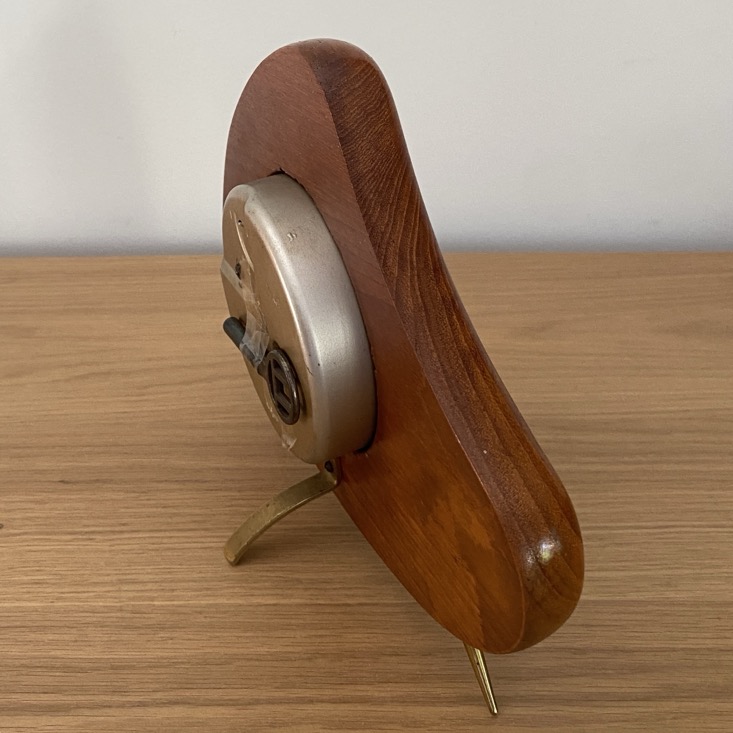 Horloge de table en teck, Vintage – Image 2