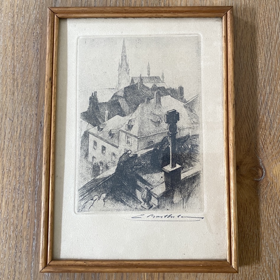 Gravure "La Montée de St Donat", Camille Barthélémy