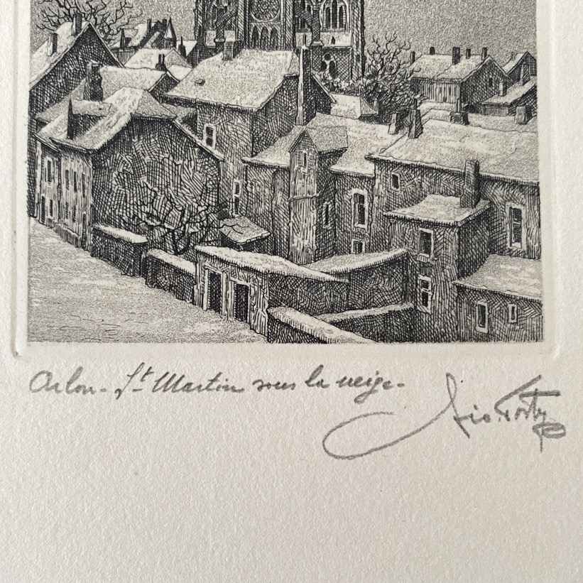 Gravure "Arlon, st Martin sous la Neige", Géo Fosty – Image 2
