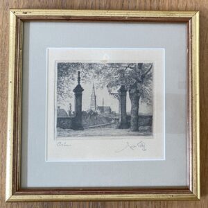 Gravure "Arlon, St Martin depuis St Donat", Géo Fosty