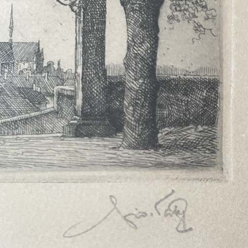 Gravure "Arlon, St Martin depuis St Donat", Géo Fosty – Image 2