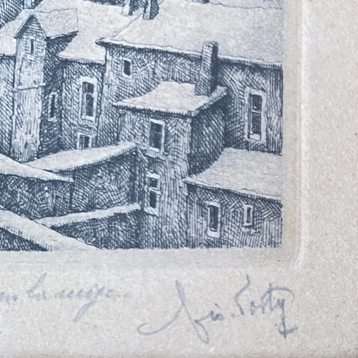 Gravure "Arlon, St Martin sous la neige", Géo Fosty – Image 2