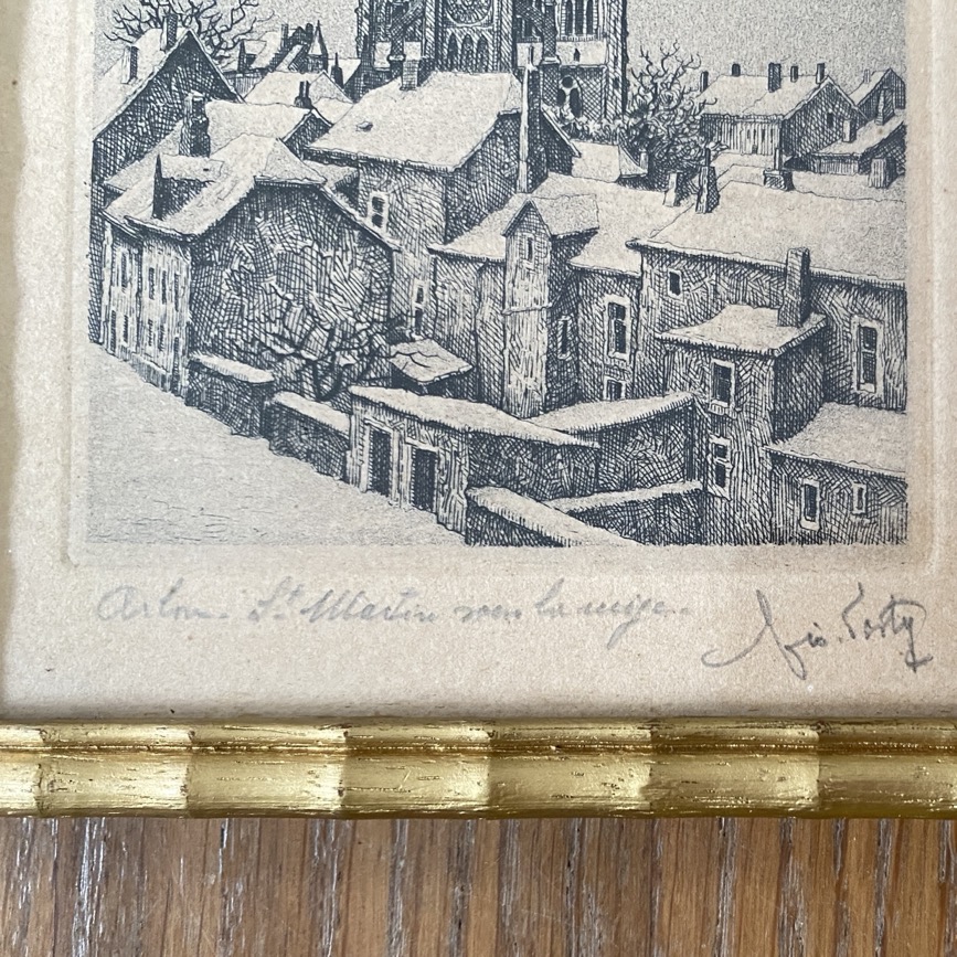 Gravure "Arlon, St Martin sous la neige", Géo Fosty – Image 3