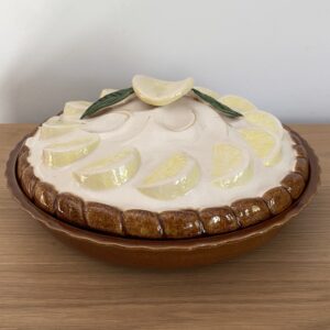 Plateau à tarte couvert, "Citrons", vintage