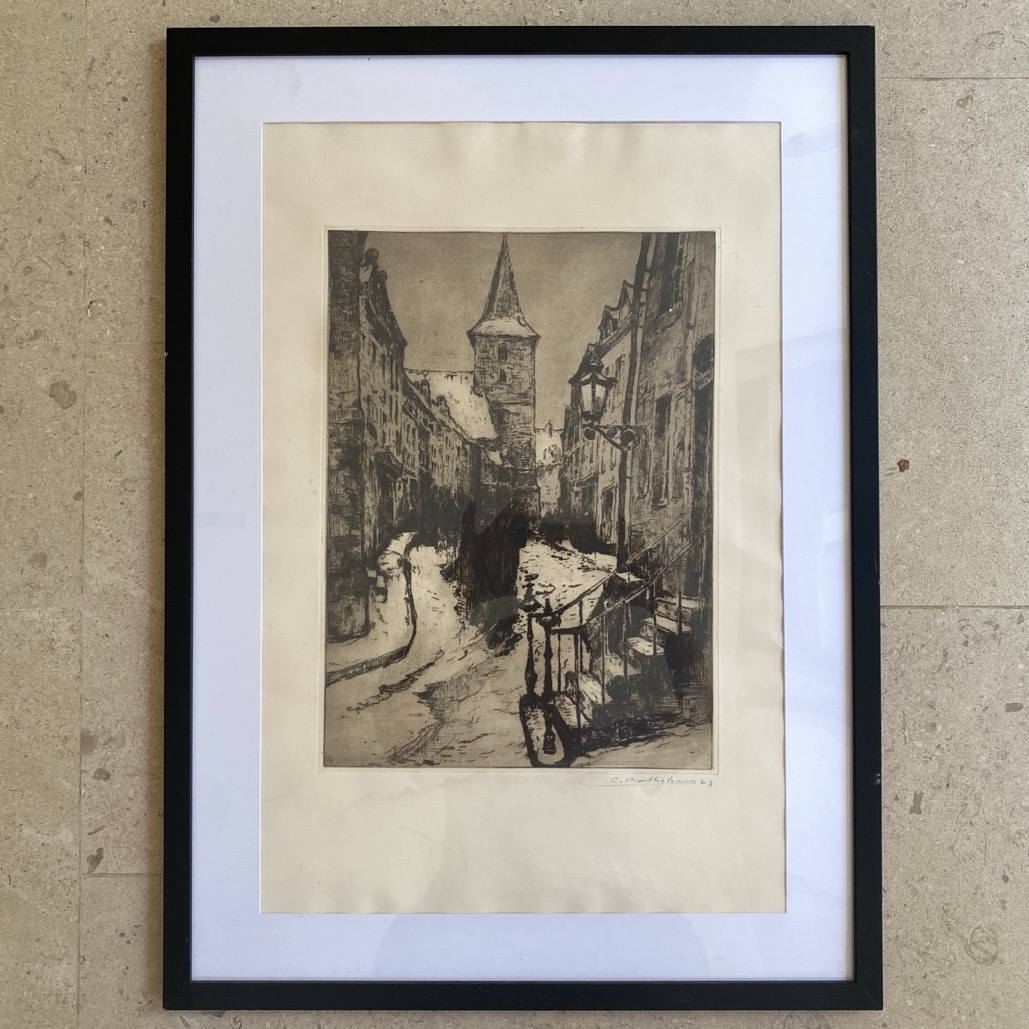 Gravure "Grand Rue, Arlon", Camille Barthélémy 1923