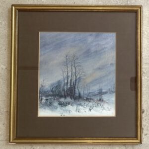 Aquarelle "Paysage hivernal", JEL Jacob 1976