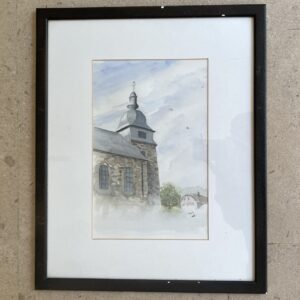 Aquarelle "Eglise ardennaise", Ray? 2001